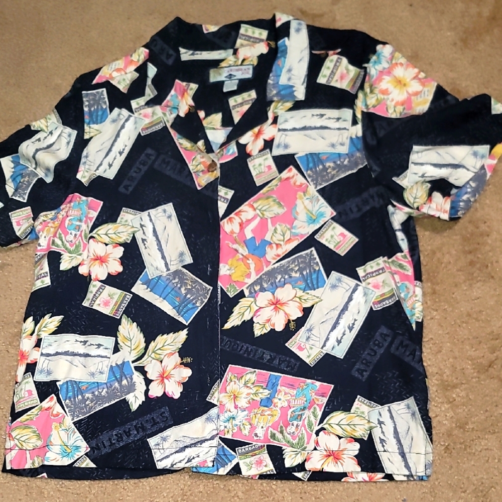 Floral Postcard Print Shirt